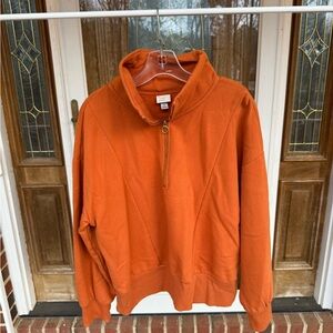 a new day Women's Orange Half-Zip Sweatshirt